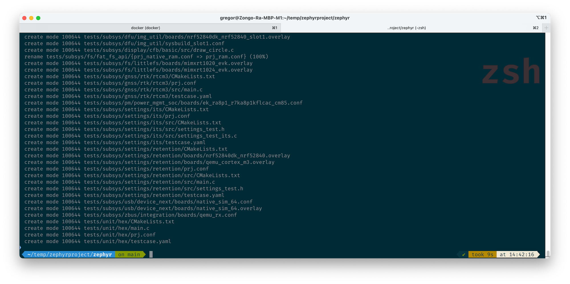git pull https://github.com/zephyrproject-rtos/zephyr.git erfolgreich ausgeführt