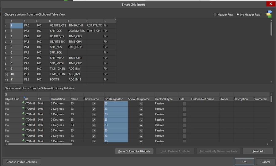 Smart Grid Insert in Altium